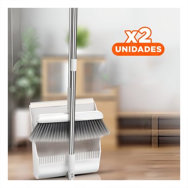 PACK2 APOYO MAGICO CON RECOGEDOR PARA LIMPIEZA FACIL DE HOGAR BLANCO Y+REGALO STICKER - 1