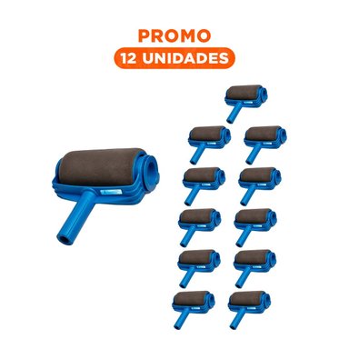 PACK12 BROCHA RODILLO PARA PINTAR RAPIDO Y PAREJO AZUL NEGRO Y+REGALO STICKER