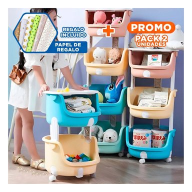 PACK2 MODULO CIRCULAR 4 NIVELES PRACTICO VERDE CELESTE AMARILLO Y NARANJA Y+PAPEL REGALO