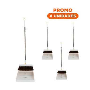 PACK4 EQUIPO DE LIMPIEZA PARA USO DIARIO EN HOGAR COLOR BLANCO Y+REGALO STICKER - 1