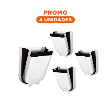 PACK4 RECIPIENTE FLEXIBLE BLANCO PARA BASURA DISEÑO COMPACTO DIARIO Y+REGALO STICKER