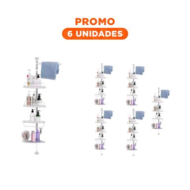 PACK6 SISTEMA VERTICAL DE DUCHA BLANCO PARA CASA CON ORDEN DIARIO