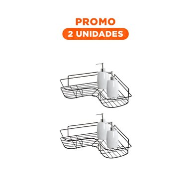 PACK2 REPISERO METAL DE 1 NIVEL FORMA DE L NEGRO PARA DECORACION Y ORDEN HOGAR