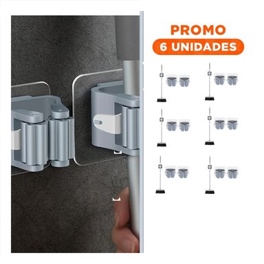 PACK6 GANCHO DE ESCOBAS CON SUCCION USO DIARIO PRACTICO EN CASA