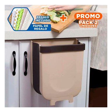 PACK2 PAPELERO COLAPSABLE BEIGE PARA ESPACIOS REDUCIDOS DIARIO Y+PAPEL REGALO