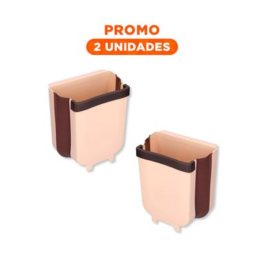 PACK2 PAPELERO FLEXIBLE BEIGE PARA BASURA DISEÑO COMPACTO USO DIARIO EN HOGAR