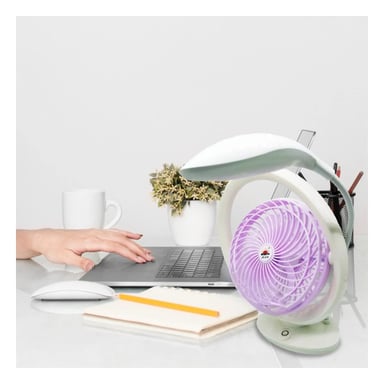 PACK4 SOPLADOR RECARGABLE CON LAMPARA DE MESA Y 3 VELOCIDADES LILA Y+REGALO STICKER - 5