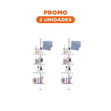 PACK2 COMPLEMENTO DE DUCHA BLANCO PARA CASA CON ORDEN Y PRACTICIDAD