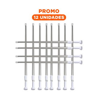 PACK12 SOPORTE EXTENSIBLE PARA DUCHA DURABLE Y LIGERO PLOMO 1,10M A 2,0M Y+REGALO STICKER