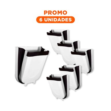 PACK6 RECIPIENTE COLAPSABLE BLANCO PARA ESPACIOS REDUCIDOS USO DIARIO