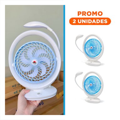 PACK2 EXTRACTOR PRACTICO RECARGABLE CON LUZ DE MESA 3 VELOCIDADES CELESTE