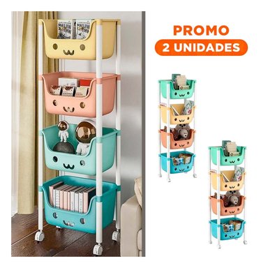 PACK2 MODULO INFANTIL CON CARITAS 4 NIVELES ORGANIZADOR PRACTICO MULTICOLOR