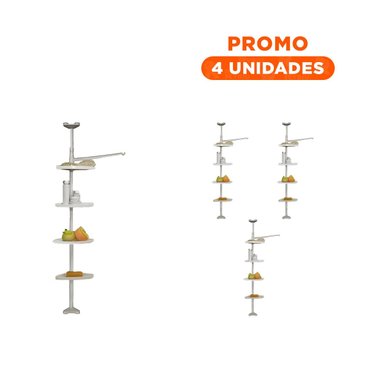 PACK4 ORGANIZADOR COMPACTO DE DUCHA 2.6CM PARA AHORRO DE ESPACIO EN CASA Y+REGALO STICKER