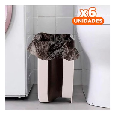 PACK6 CUBO PLEGABLE BLANCO PARA RESIDUOS PRACTICO Y FACIL DE GUARDAR DIARIO Y+REGALO STICKER