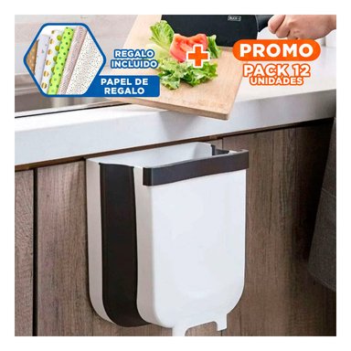 PACK12 CUBO FLEXIBLE BLANCO PARA BASURA DISEÑO COMPACTO DIARIO Y+PAPEL REGALO