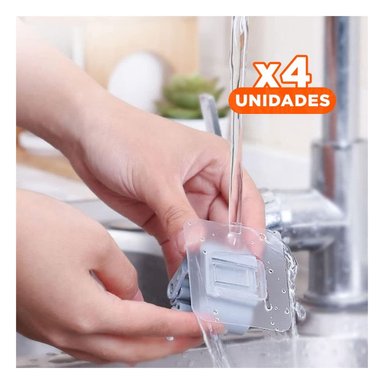 PACK4 GANCHO DE ESCOBAS CON SUCCION SOPORTE ORGANIZADOR MULTIFUNCIONAL HOGAR