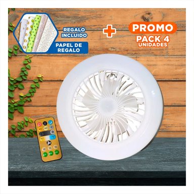 PACK4 LAMPARA MODERNA LED 30 W E27 E26 CON CONTROL REMOTO BLANCO PARA HOGAR Y+PAPEL REGALO - 1