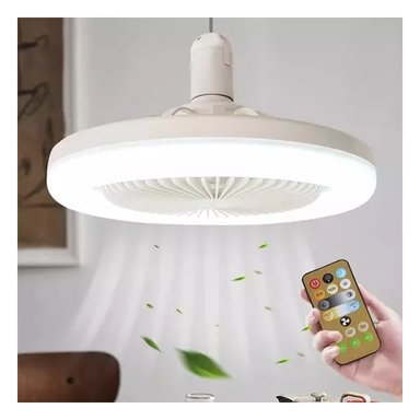LUMINARIA VENTILADOR TECHO LED 30 W E27 E26 CON CONTROL REMOTO BLANCO PARA CASA - 1