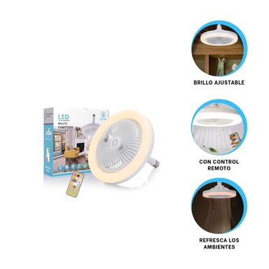 PACK6 FOCO CON CONTROL REMOTO LED 30 W E27 E26 BLANCO PARA SALA Y COMEDOR Y+REGALO STICKER - 2