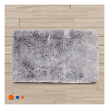 PACK6 ALFOMBRILLA DE PELUCHE DECORATIVO RECTANGULAR PLOMO 40X60CM Y+PAPEL REGALO - 2