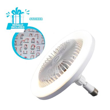 ILUMINACION VENTILADOR TECHO LED 30 W E27 E26 CON CONTROL REMOTO BLANCO Y+REGALO STICKER - 1
