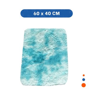 PACK2 ALFOMBRA RECTANGULAR DE 40X60CM Y SUPERFICIE PELUCHE CELESTE Y BLANCO Y+REGALO STICKER - 4