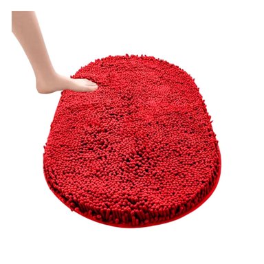 PACK6 OPCION TEXTIL DE PISO OVALADA DE MICROFIBRA 40X60CM ROJO Y+REGALO STICKER - 2