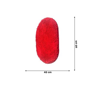 PACK6 OPCION TEXTIL DE PISO OVALADA DE MICROFIBRA 40X60CM ROJO Y+REGALO STICKER - 4