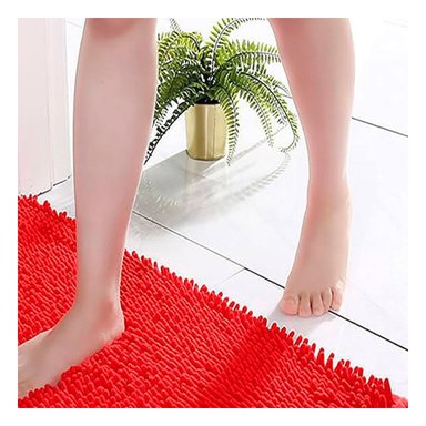 PACK6 OPCION TEXTIL DE PISO OVALADA DE MICROFIBRA 40X60CM ROJO Y+REGALO STICKER - 5