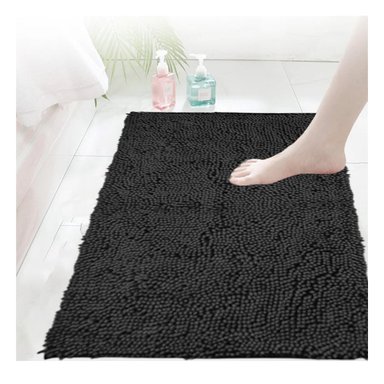 PACK12 ALFOMBRILLA RECTANGULAR ABSORBENTE DE MICROFIBRA 40X60CM NEGRO - 2