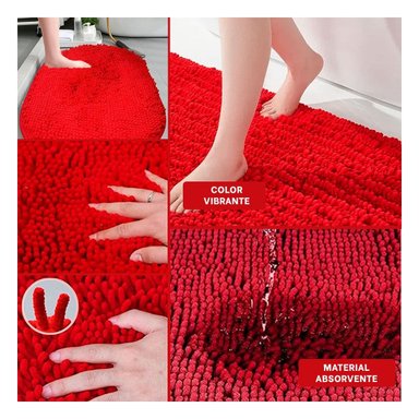 PACK2 PRODUCTO DE PISO OVALADO DE MICROFIBRA 40X60CM ROJO PARA USO INTERIOR Y+PAPEL REGALO - 3