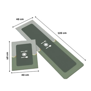 ALFOMBRILLA DE PISO CON SUPERFICIE ANTIDESLIZANTE PARA COCINA VERDE Y+LIGAS REGALO - 4