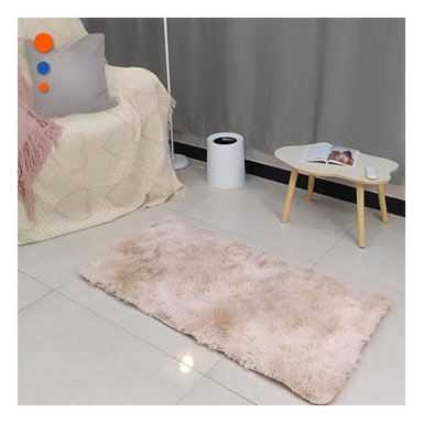 PACK2 ALFOMBRA RECTANGULAR DE PELUCHE SUAVE BLANCO Y CAMELLO DIMENSIONES 40X60CM Y+PAPEL REGALO - 2