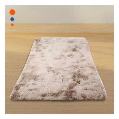 PACK2 ALFOMBRA RECTANGULAR DE PELUCHE SUAVE BLANCO Y CAMELLO DIMENSIONES 40X60CM Y+PAPEL REGALO - 5
