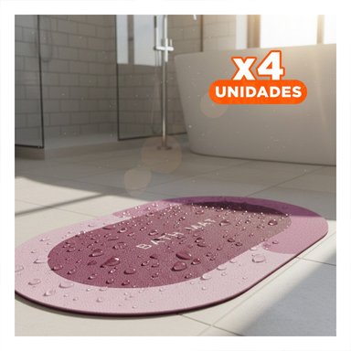 PACK4 TAPIZ OVALADO ROSADO PARA ESPACIOS DE CASA Y HOGAR CON FACIL ADAPTACION - 1