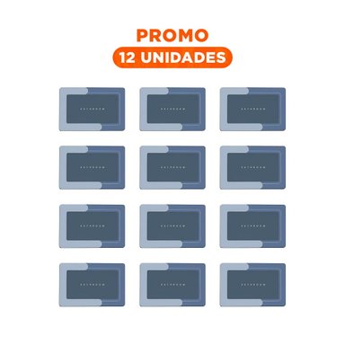 PACK12 PRESENTACION RECTANGULAR AZUL PARA BANO HOGAR CON IMAGEN SOBRIA Y+REGALO STICKER - 1