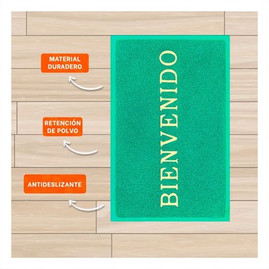 PACK6 COBERTOR RECTANGULAR BIENVENIDO VERDE PARA ENTRADA Y RECEPCION Y+PAPEL REGALO - 2