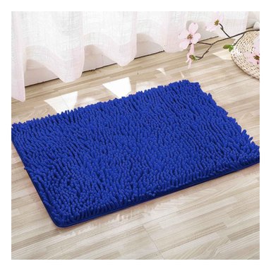 PACK4 TAPIZ RECTANGULAR DE PISO MICROFIBRA 40X60CM AZUL ELECTRICO PARA HOGAR - 2