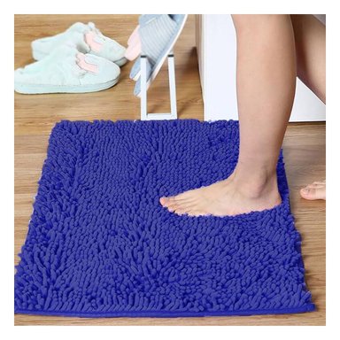 PACK4 TAPIZ RECTANGULAR DE PISO MICROFIBRA 40X60CM AZUL ELECTRICO PARA HOGAR - 5