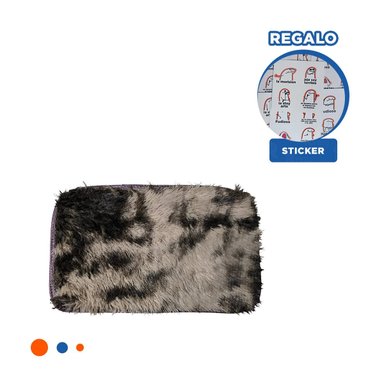 TAPETE CON DIMENSIONES 40X60CM RECTANGULAR DE PELUCHE MARRON Y CREMA Y+REGALO STICKER - 1