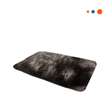TAPETE CON DIMENSIONES 40X60CM RECTANGULAR DE PELUCHE MARRON Y CREMA Y+REGALO STICKER - 3