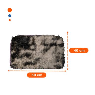 TAPETE CON DIMENSIONES 40X60CM RECTANGULAR DE PELUCHE MARRON Y CREMA Y+REGALO STICKER - 4