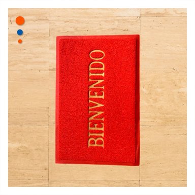 PACK2 TAPIZ RECTANGULAR BIENVENIDO ROJO PARA ENTRADA Y ZONA DE BIENVENIDA - 2