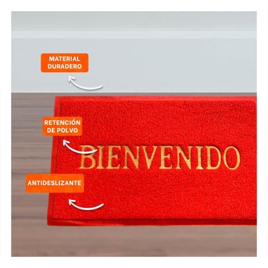PACK2 TAPIZ RECTANGULAR BIENVENIDO ROJO PARA ENTRADA Y ZONA DE BIENVENIDA - 5