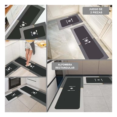 PACK2 PROTECTOR DE PISO ANTIDESLIZANTE PARA COCINA Y AMBIENTES DEL HOGAR CELESTE Y+PAPEL REGALO - 3