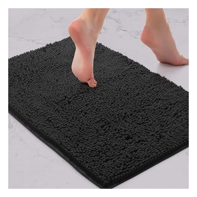 PACK6 CUBREPISO RECTANGULAR ABSORBENTE DE MICROFIBRA 40X60CM NEGRO Y+REGALO STICKER - 5