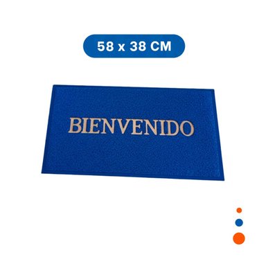 PACK4 ALFOMBRA RECTANGULAR BIENVENIDO NEGRO MODERNA Y COMODA PARA RECIBIDORES Y+PAPEL REGALO - 4