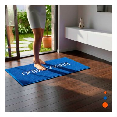 PACK4 ALFOMBRA RECTANGULAR BIENVENIDO NEGRO MODERNA Y COMODA PARA RECIBIDORES Y+PAPEL REGALO - 5