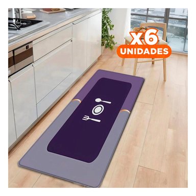 PACK6 PISO ANTIDESLIZANTE PARA COCINA Y AMBIENTES DEL HOGAR MORADO Y+REGALO STICKER - 1