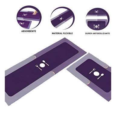 PACK6 PISO ANTIDESLIZANTE PARA COCINA Y AMBIENTES DEL HOGAR MORADO Y+REGALO STICKER - 2